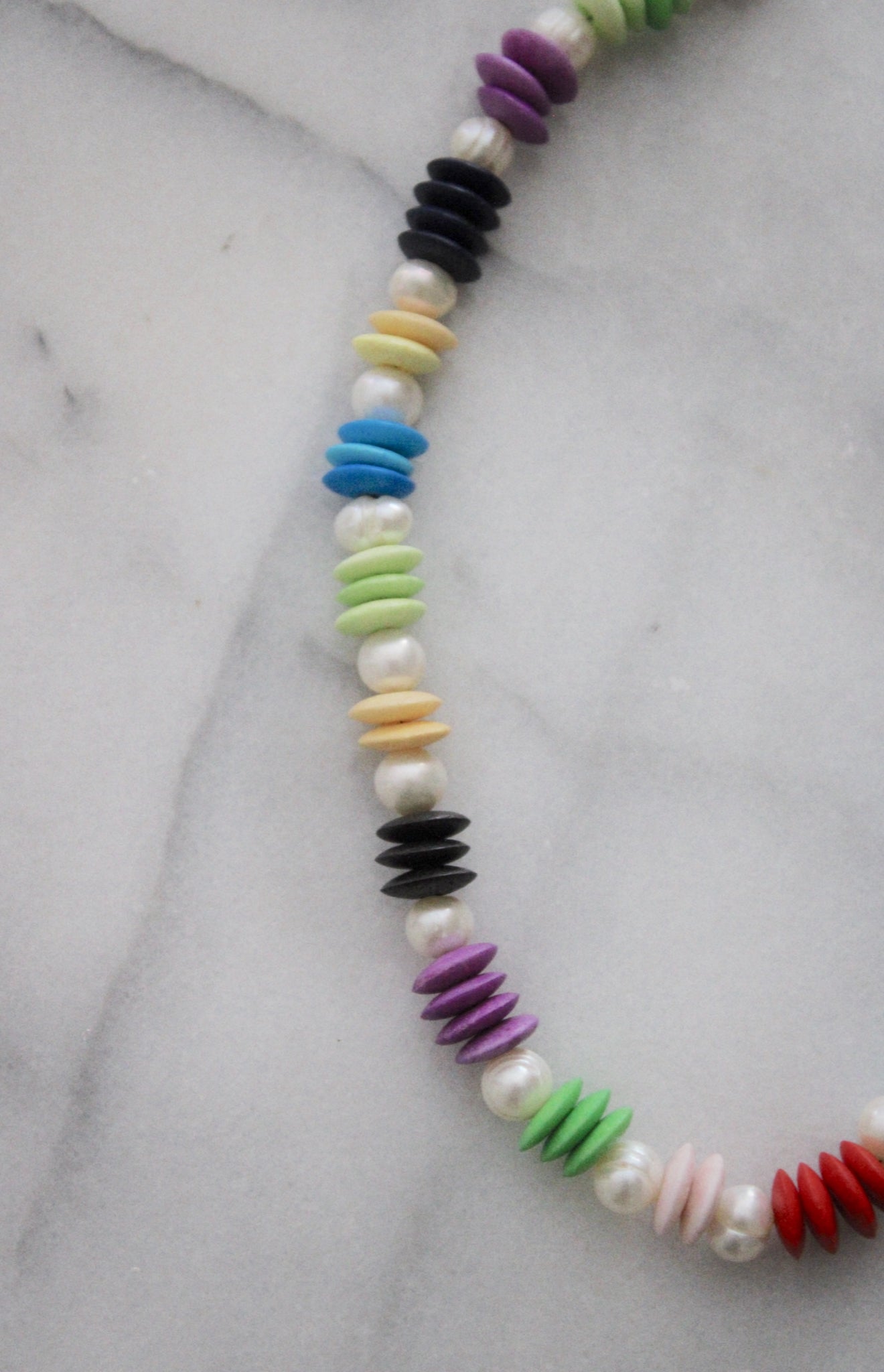 Rainbow Pearl Beaded Necklace