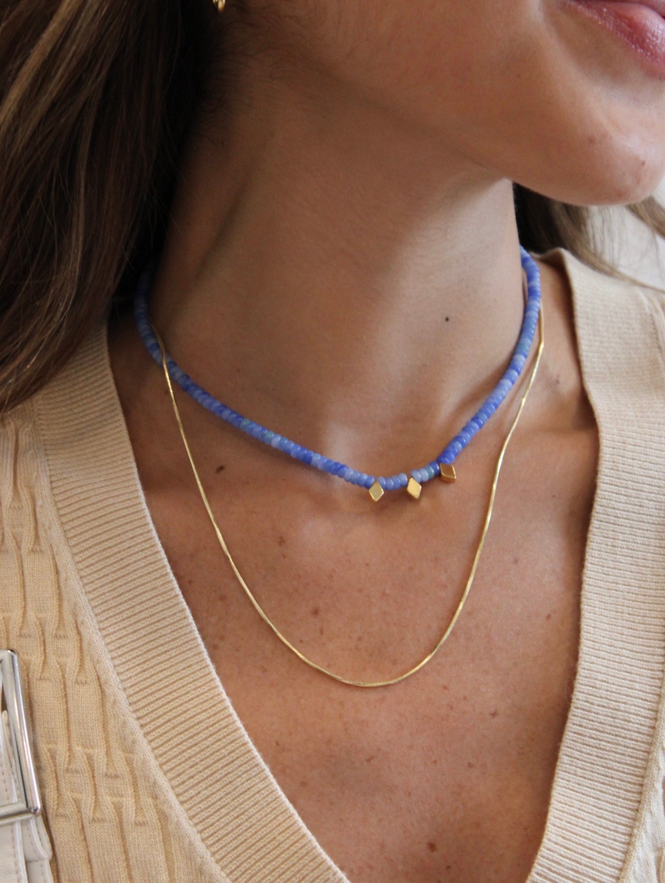 Blue Skies Beaded Necklace