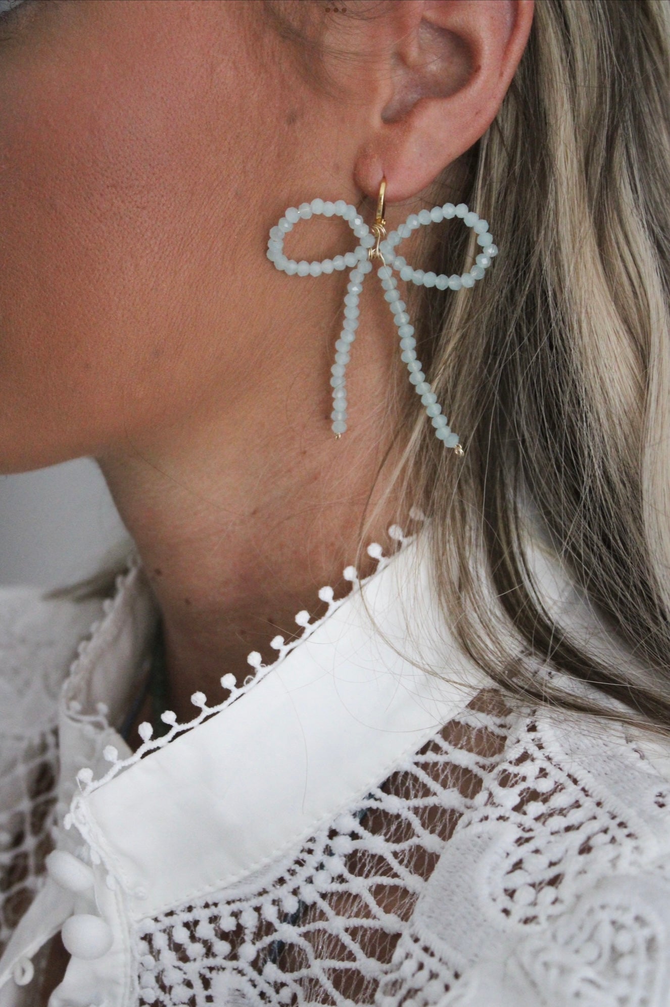 Beaded Bow Earrings